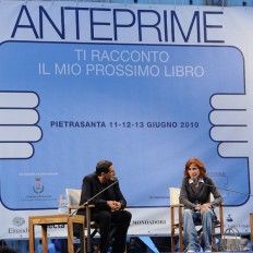Margaret a Pietrasanta al Festival Anteprime nel 2010 per raccontare ai suoi lettori i suoi progetti e la sua scrittura.